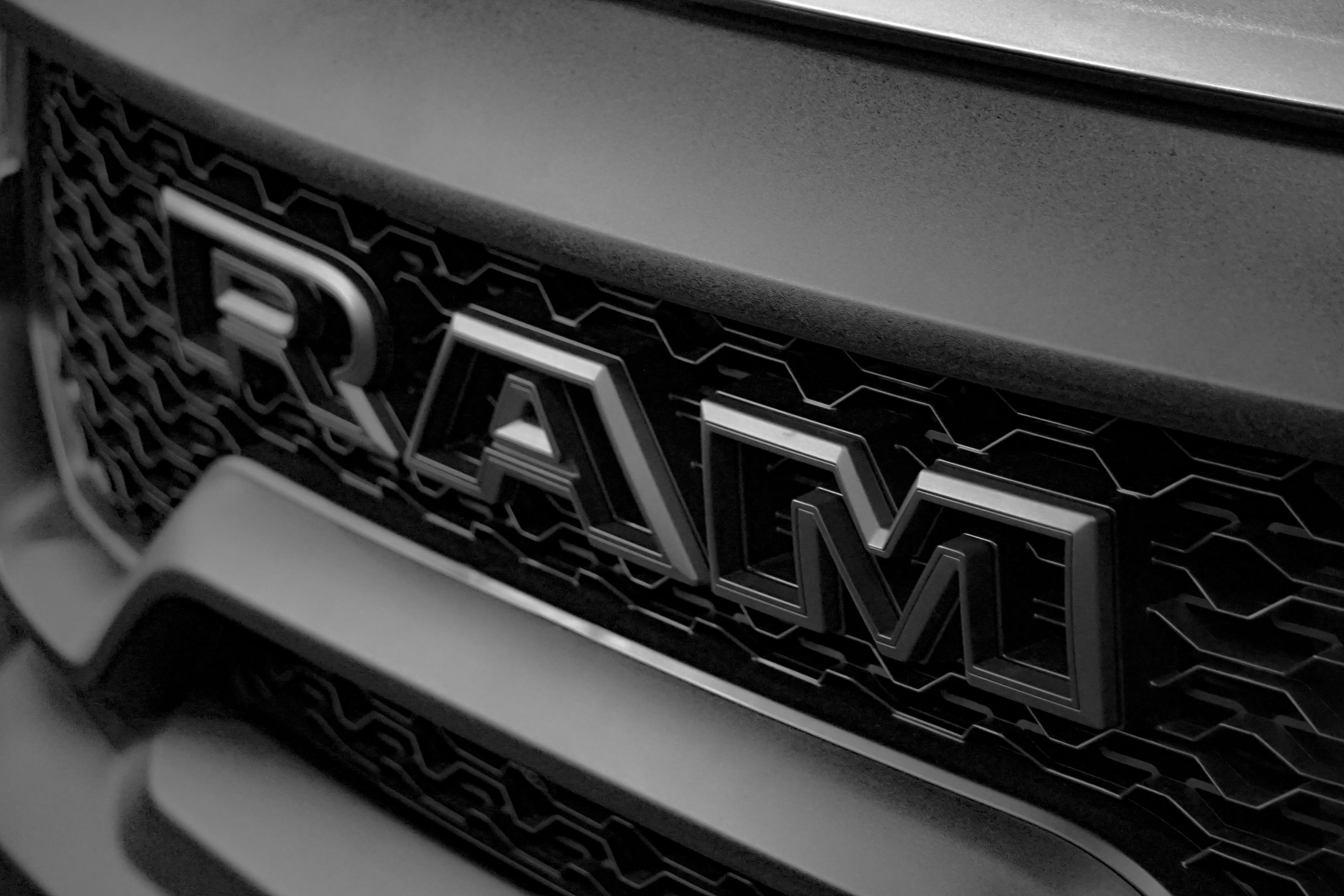 Détail automobile, noir et blanc